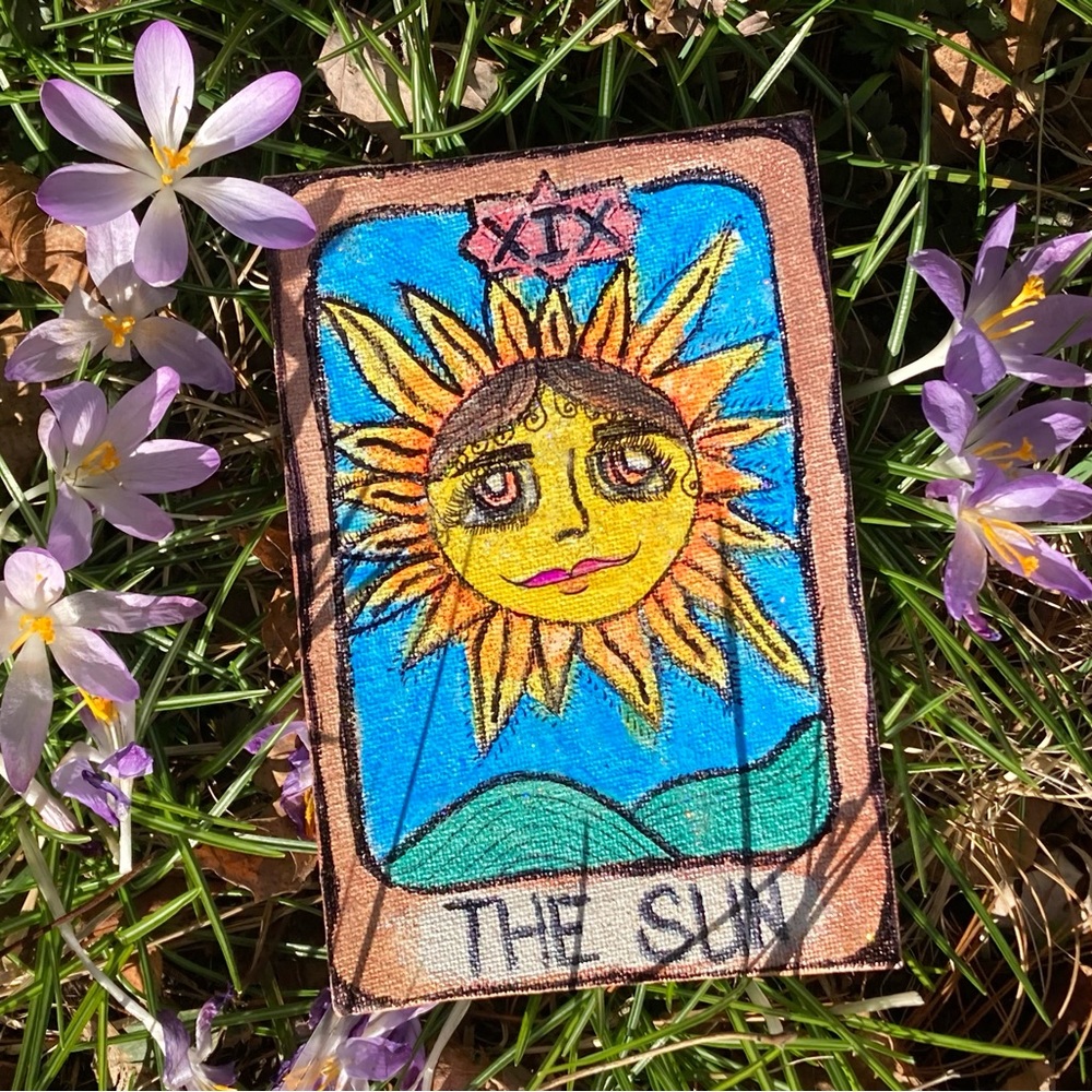 The sun tarot Painting 4*6 inches